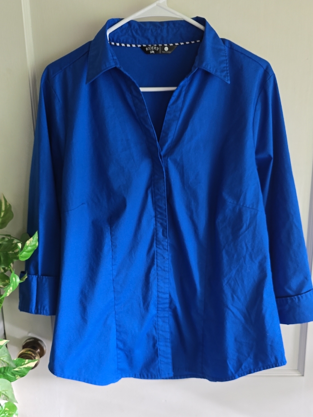 Lee Riders Royal Blue Button Down Shirt Size Large - Picture 9 of 9